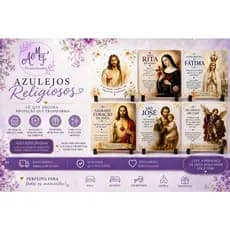 Azulejo Religioso 20x20 Decorativo | Católico | Jesus | Nossa Senhora | Santos | Sagrada Família | Anjo da Guarda