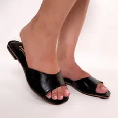 Sandália Mule Social Rasteira Feminina Confortável Slide Enfiar Pé Tamanco Mule Branco Dia das Mulheres Consumidor  S01