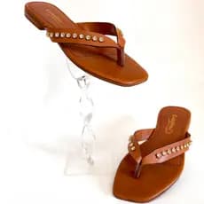 Chinelo de Dedo Básica Barato Promoção Rasteirinha com Strass Feminino Dourada Sandália Copa Bandeirinha Brasil S14