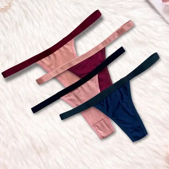 Kit 2 Calcinha Feminina Conforto Tanga Biquíni Com Forro Algodão Básica Dia a Dia
