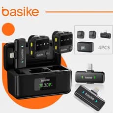 Basike Microfone de Lapela Sem Fio MIC-0005 Live e gravação de vídeo Vlog Compatível Tipo C e iPhone