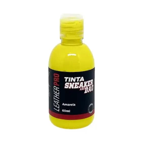 Tinta Amarela 60ml Pintar Couro E Sintético - Leather Pro