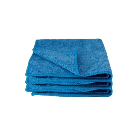 KIT COM 3 FLANELA TOALHA DE MICROFIBRA AZUL 40X40 210GSM - AKORA