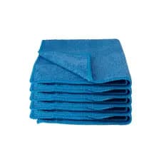 KIT COM 5 FLANELA TOALHA DE MICROFIBRA AZUL 40X40 210GSM - AKORA