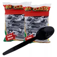 100 Colher Sache Reforçada Descartavel Extra Forte Preta 16 Cm Delivery