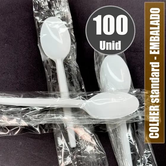 100 UN COLHER STANDARD REFEIÇÃO EM SACHE 16CM ESCOLHA A COR