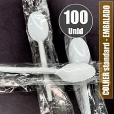 100 UN COLHER STANDARD REFEIÇÃO EM SACHE 16CM ESCOLHA A COR