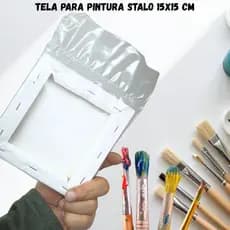 TELA DE PINTURA STALO 15X15CM ALGODÃO 280G CHASSI PINUS PARA ÓLEO ACRÍLICA GUACHE AQUARELA 1 UNID
