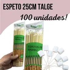 ESPETO TALGE 25CM 100 UNIDADES PALITOS ESPETO CHURRASCO DOCES, FESTAS