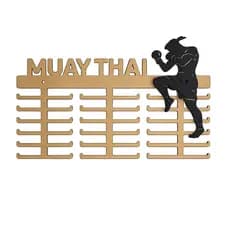 Porta Medalhas Muay Thai 36 medalhas Decorativo Lutador Organizador Troféus MDF Premium