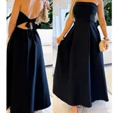 TOMARA QUE CAIA VESTIDO ALFAIATARIA elegante longo com laço de amarrar