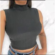 Cropped Regatinha Gola Canelado