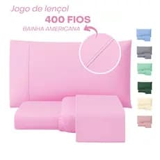Kit Jogo Lençol Casal Queen King Solteiro ou Berço 400 Fios Micropercal com Elástico Vários Tamanhos