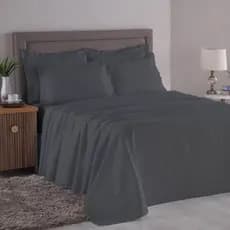 Cobre Leito Casal Queen Luxo Tecido Piquet 2,40m x 2,40m C/ 02 Fronhas Aba Americana