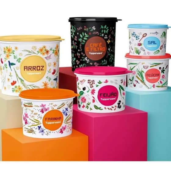 Tupperware Mantimento Caixas Linha Floral