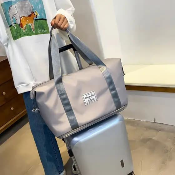 Bolsa de Viagem Feminina Expansivel Impermeavel Grande Academia Yoga c/ Compartimento Inferior