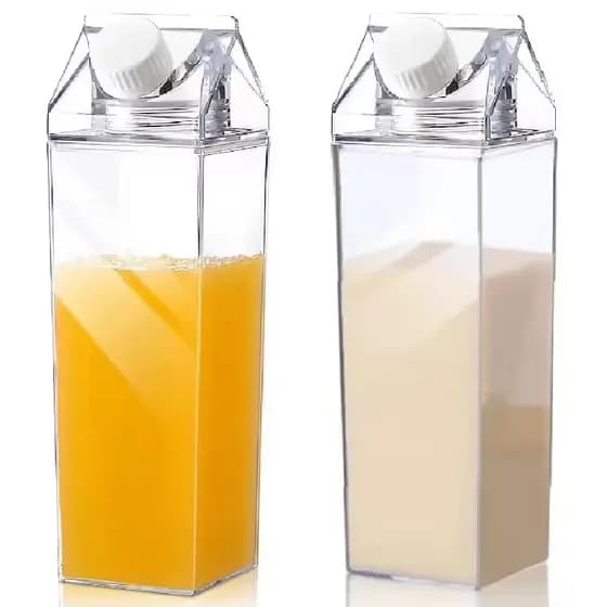 Garrafas 1000ml/500 ml De Acrílico Transparente Caixa De Leite Geladeira Leite Suco Bebidas Água Chá