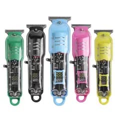 Máquina De Cortar Cabelo Profissional Smart Lcd Barbeador Elétrico Transparente Sem Fio Para Homens
