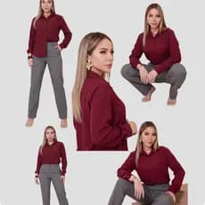 Camisa Social Feminina em Crepe Premium Blusa Alfaiataria Manga Longa Inverno Roupa de Frio