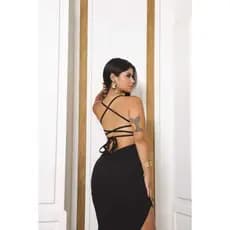 VESTIDO LONGO ELEGANTE PRA FESTA COM COSTAS TRANCADAS