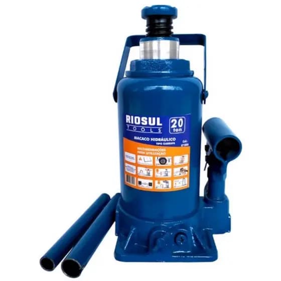 Macaco Hidráulico 20TON Tipo Garrafa R070008 RIOSUL TOOLS