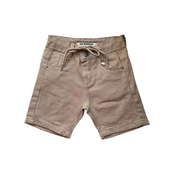 Bermuda Short Jeans Sarja Para Meninos Color Cordão Recém Nascido Festas 01 ao 03