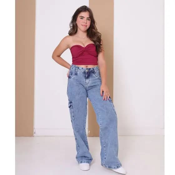 Calça Jeans Feminina Infantil Juvenil Cargo Marmorizada Lançamento Denim Ajustável 10 ao 16 Moda Adolescente