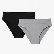 Conjunto 2 Calcinhas Cueca Feminina de Poliamida Cós Alto 8cm Sem Costura Basic+ Preto  Promoção ACG