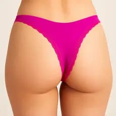 Kit 2 Calcinhas em Cores Lisas e Coloridas Tanga Asa Delta Básica Moda Íntima Basic+ ACG