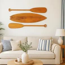 Prancha de Surf Decorativa madeira com Remos decorativos em madeira