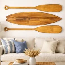 Kit Prancha de Surf decorativa com Remos decorativos em Madeira