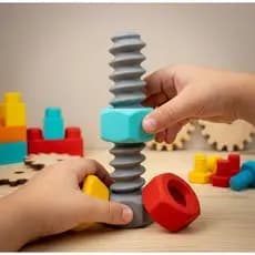 Parafuso Gigante com Porca, brinquedo crianças bebês, recursos terapêuticos, coordenação motora, ocupacional