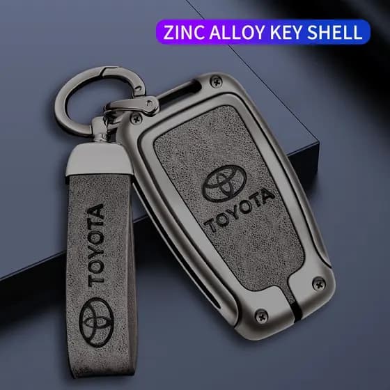 Capa de Chave Remota em Liga de Zinco para Toyota Prius Camry Corolla CHR CH-R RAV4 Land Cruiser Prado Highlander Chaveiro