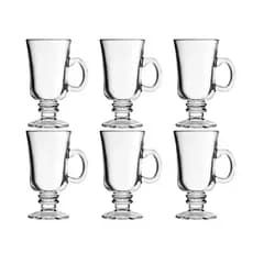 Jogo Luxuoso de 3/6 Taças/Canecas para Café - Vidro Cristalino 120ml para Capuccino pequeno
