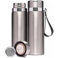 Kit 02 Garrafas Térmicas de Água/Chá 800ml Inox Com Infusor Café Parede Dupla Com Alça