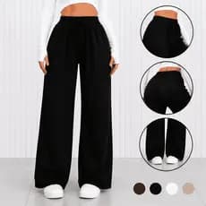 Calça Pantalona Feminina Cintura Alta Wide Leg Calça Social Feminina Tecido Duna Moda Feminina Casual Luxo Baggy Farm