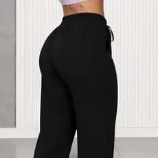 Calça Pantalona Feminina Wide Leg Calça Social Feminina Cintura Alta Casual Elegante com Bolso Premium Duna Baggy Farm