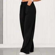 Calça Pantalona Feminina Wide Leg Cintura Alta Tecido Duna Calça Social Calça Casual Moda Feminina Premium Baggy Farm