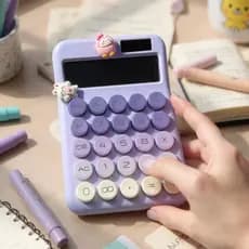 Calculadora Infantil Cor Pastel Solar – Portátil e Divertida