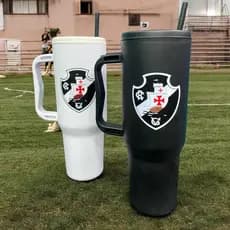 Copo com Canudo Vasco Personalizado 1200ml Em Policarbonato