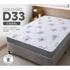 Colchão Casal D33 c/ 138x188x12 - Tecido liso e espuma firme