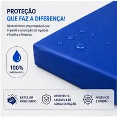 COLCHÃO NAPA AZUL HOSPITALAR DE ESPUMA D33 78x188x10cm SOLTEIRO - 100% IMPERMEÁVEL