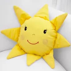 Almofada Decorativa Enfeite Infantil Sol 100% Poliester Com Detalhes em Bordado
