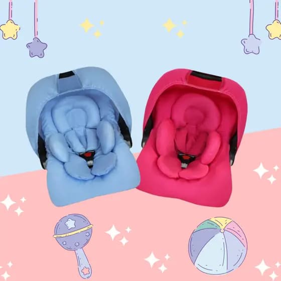 Kit 05 Peças Capa para Bebê Conforto Capota Solar Protetor de Cinto Colchonete de Apoio