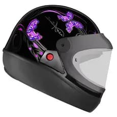 Capacete Moto Feminino Adesivo Borboleta Automático New EBF 7 Semelhante ao Modelo Taurus San Marino