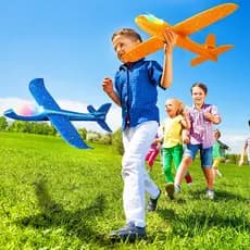 Avião Planador de Isopor Flexível com Led Grande Dia das Crianças