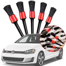 Kit com 05 Pincel Detail Detalhamento Automotivo Limpeza Completa