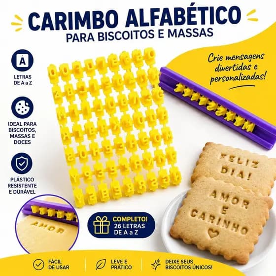 Carimbo Decoração Mini Marcador Numero Letra Pasta Americana Biscuit