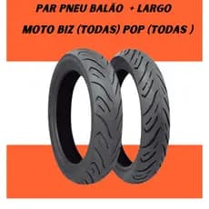 PAR PNEU BALÃO + LARGO BIZ POP 2.75-17E 110/80-14 REFORÇADO