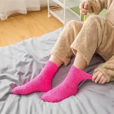kit 2~6 Meias De Lã Grossa Para Frio Quente Para Adulto Masculinas E Femininas Meias De Chão De Outono E Inverno Térmica